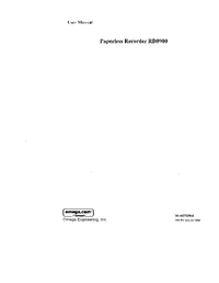 Thumbnail of document Manual - RD8902 Paperless Recorder Data Acquisition System w/Color Display